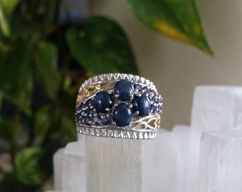 4 Star Kyanite with Tanzanite Statement Ring