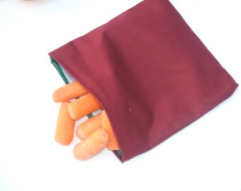 Sandwich and snack baggie - solid color fabric - reusable and eco friendly