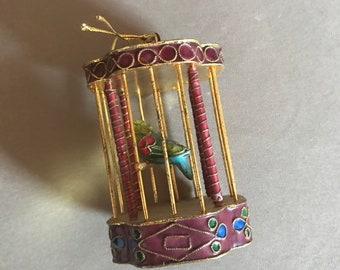 Vintage Cloisonne Enamel Christmas Ornament
