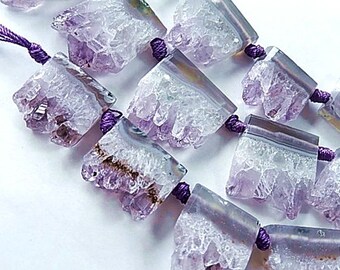 Amethyst Gemstone Geode Sliced Top Drilled. Length 32-43mm, 4-17 Grams. Semi Precious Gemstone. Sold Individually (75am) multiples available