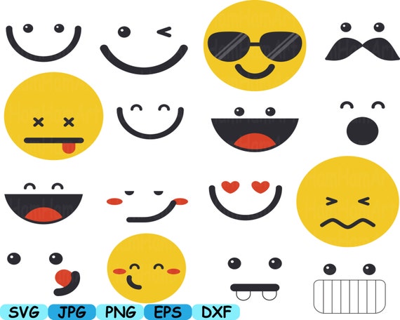 Download Smiley Faces Emoji Silhouette Cameo Cutting Files cut SVG