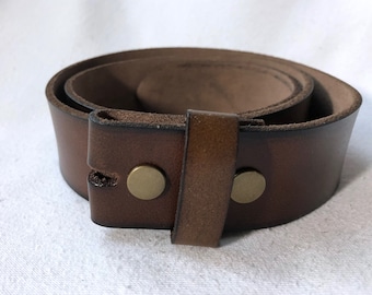 Mahogany Brown Leather Belt Strap for Buckles