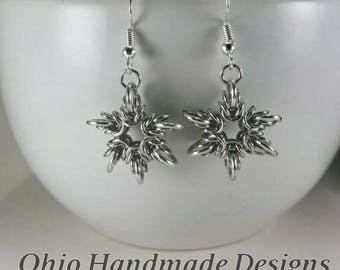 Chainmaille Six Pointed Star Earrings