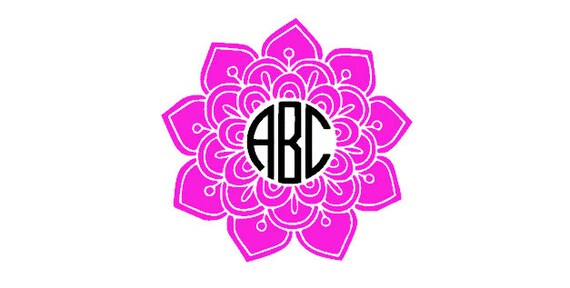 Download Mandala Floral Flower Monogram Border Instant Download SVG PNG