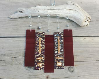 Ruby Glass & Driftwood Chime