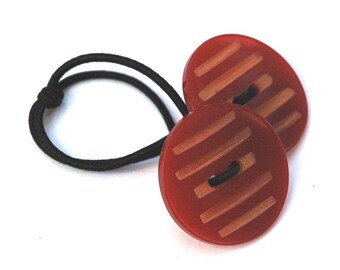 Hair Accessory - Vintage Bakelite Buttons, Butterscotch Wafers