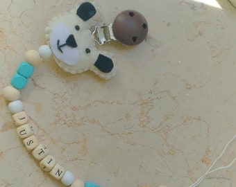 Chain Pacifier/gift for Mum/Pacifier Custom/pacifier Wood/gift for mother/baby shower/pacifist clip
