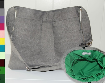 CHOOSE your Lining Stone Grey Diaper Bag with Emerald Lining