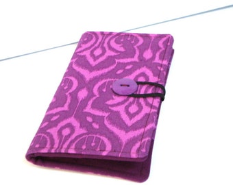 12 -38 Slots Loyalty Card Holder Business Card Organizer Gift Card Wallet Ikat Purple Damask