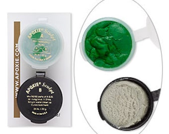 KIT includes: 46 g GREEN Apoxie Sculpt & 25 Snap Bases - DIY, Snap Jewelry, Aves, Apoxie Sculpt, Clay Snaps, Found Objects, Steampunk