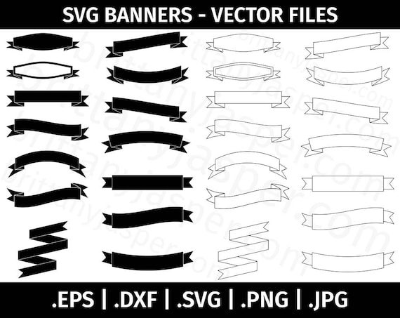 Download Banners SVG Vector Clip Art Bundle Cut Files for Cricut