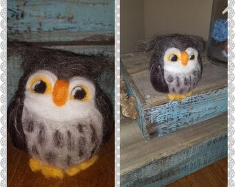 Needle felted owl