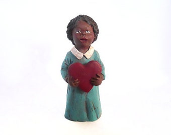 Black Americana Girl, Little Black Girl, Black Americana Collectibles, Resin Girl Figurine, Resin Black Girl Figurine, by New York Treasures