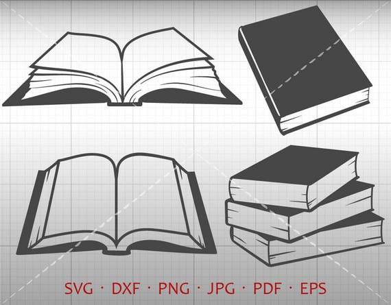Download Book SVG Library Clipart School Student SVG DXF Silhouette