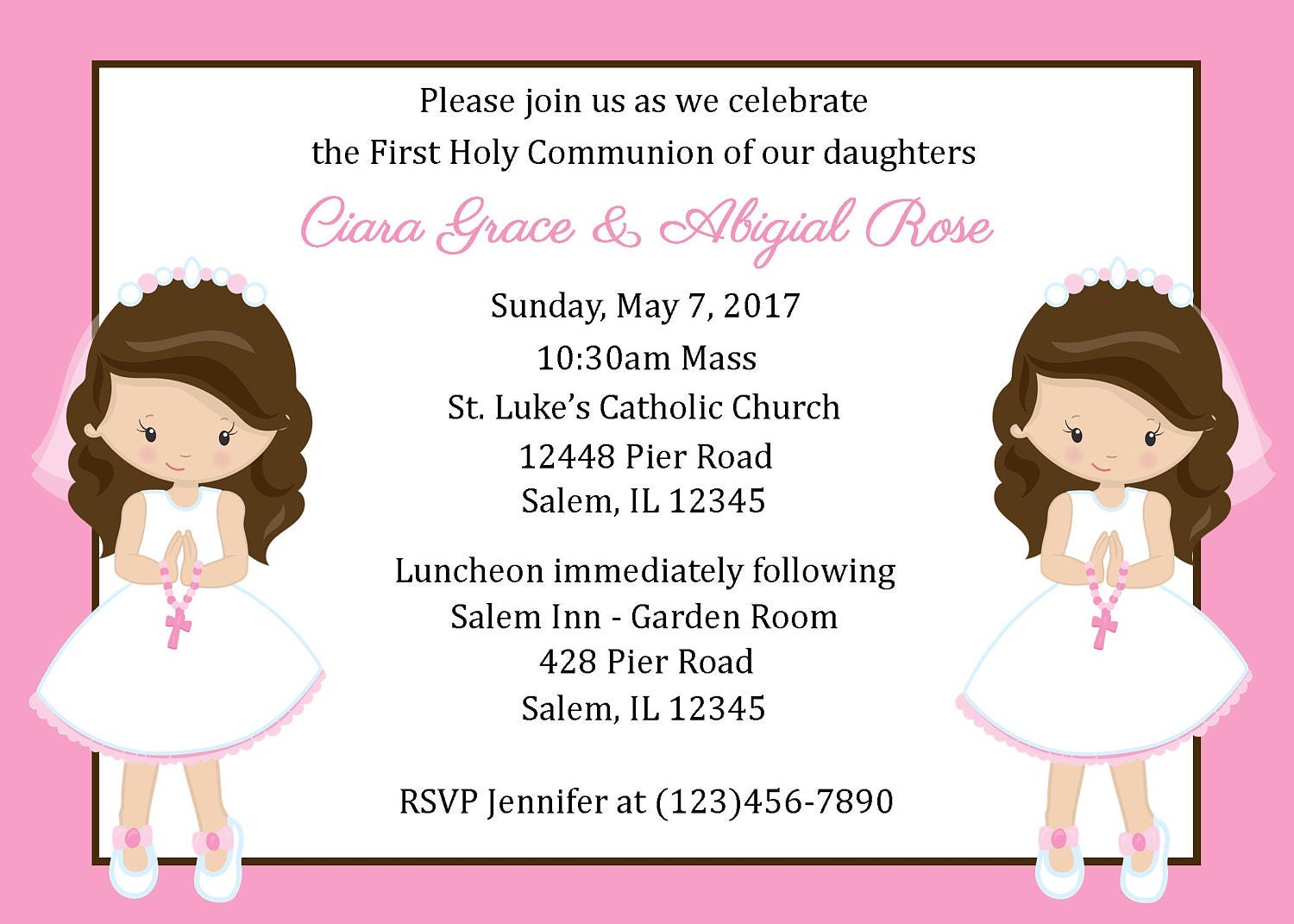 First Communion Invitations For Twins 9