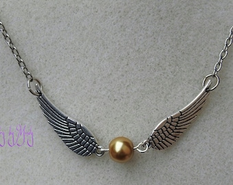 Harry Potter Inspired Golden Snitch Necklace