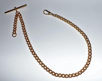 Gold Plated Albert Pocket Watch Fob Chain.