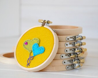 6 pack - 3" Wooden Embroidery Hoop - Embroidery Accessorie - Wooden Hoops - Mini Wooden Hoops