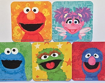 Sesame Street Refrigerator Magnets, Elmo Birthday, Grover Cookie Monster, 5 Fridge Magnets Set Sesame Street Party Favors Happy Place
