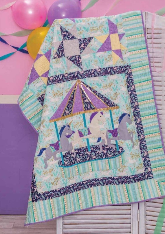 Download Unicorn carousel quilt pattern