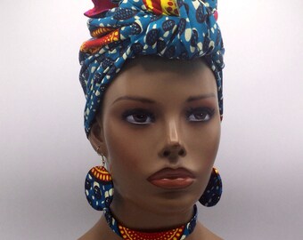African Head Wrap - African Scarf - African Turban - African Wrap - Ankara Head Wrap - Scarf - Wax Turban - Head Tie - African Headdress