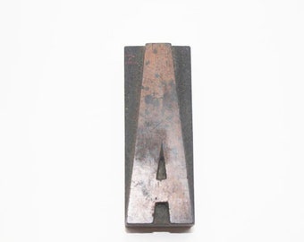 Letter A, 3 1/4" tall Upper Case A, Wood Stamp, Wood Print Press Letter, Typeset letter Block