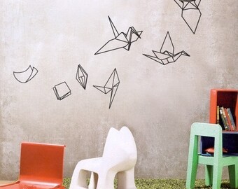 Paper Evolving into Origami Bird - Pop Wall Sticker Wall decal Art