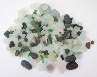 Surf tumbled English beach glass Cornwall Seaham sea glass eco craft supply jewelry making supplies 500g frosted white green brown