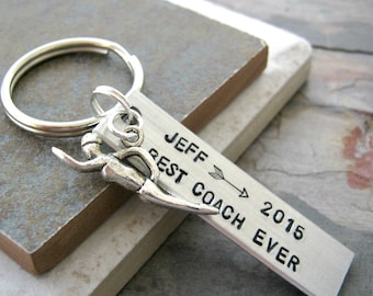 Personalized Coach Keychain, Swimming Keychain, swimmer charm, choose your sport, sports, swimming coach gift, swimmer gift