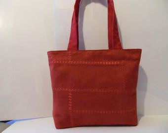 HANDBAG in Raspberry red fabric