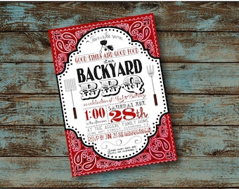5 x 7 inch Backyard Barbecue (BBQ) Invitation