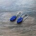 Lapis Lazuli Carved Flower Earrings in Sterling Silver, Simple Gift Healing Chakra Energy Gemstones Inspirational Gift
