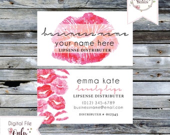 Makeup/Cosmetics Business Card // LipSense // 3.5"x2" // Double Sided // Personalized Digital Files
