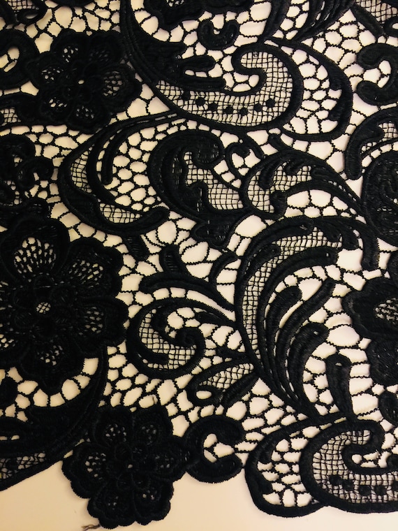 Anastasia BLACK Guipure Lace Fabric by the Yard Style 1004