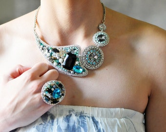 One of a kind statement necklace - can be made in a different colors
