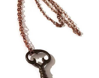 Copper Antique Key Necklace