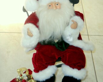 stuffed santa doll vintage christmas craft toy shelf sitter bendable santa claus - Stuffed Santa Claus stuffed santa doll vintage christmas craft toy shelf sitter bendable santa claus - Stuffed Santa Claus
