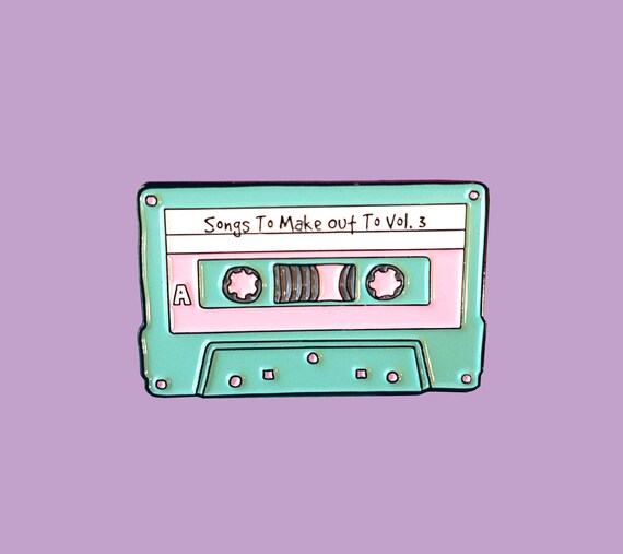 Retro Cassette Tape Make Out Mix Enamel Lapel Pin