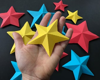 Paper STARS_set 5/Paper star pattern/PDF svg paper star/diy paper star/Paper star download Cameo CriCut/3D paper star/how to make paper star