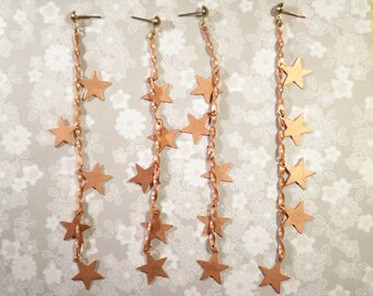 3 Pairs of Copper Star Earrings