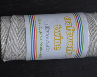 Silver and white bakers twine