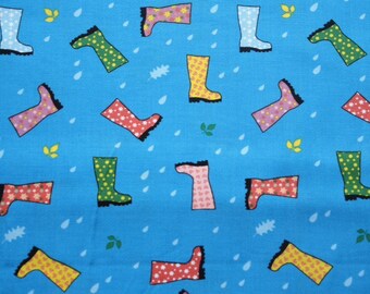 Multi-colored boots on blue background