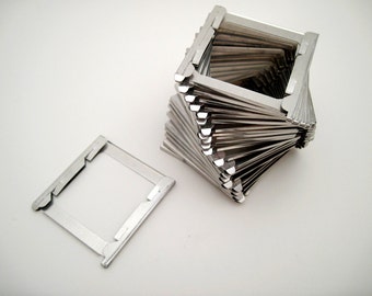 Vintage Metal Slide Frames - 35mm Slides - Set of 25