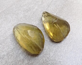 2, Extra Large, Vintage Lemon Quartz nugget beads
