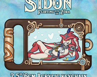 BotW Legend of Zelda Prince Sidon flirty 2.5"/6cm acrylic charm keychain