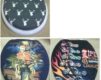 Stretchable Fabric COVER Toilet Seat Lid Deer Head Bike Halloween Hunting