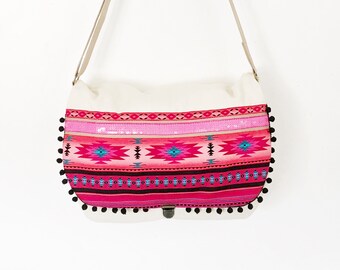 Canva schoulder bag in ethnic style "Vegas"/ wallet/ schoolbag