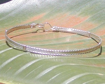 Silver Bracelet - Sterling Silver Wire Wrapped Bracelet - Simple Silver Bangle - Stackable Bracelet - Wirewrapped Bracelet - Gifts For Women