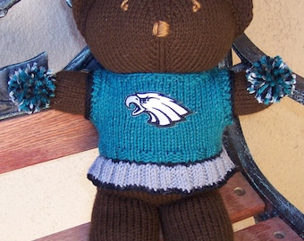 Bear, Philadelphia Eagles, Cheerleader Bear, Baby Girl Bear, Shower Gift, Birthday Gift, Keepsake Bear, Souvenir Bear, Valentines Day