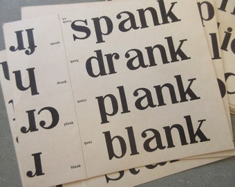 Vintage Flash Cards, Word Cards, Phonetics Drill Cards, Educational, Nursery Kids Room Decor, Milton Bradley Cards, Consonant Flash Card Set
